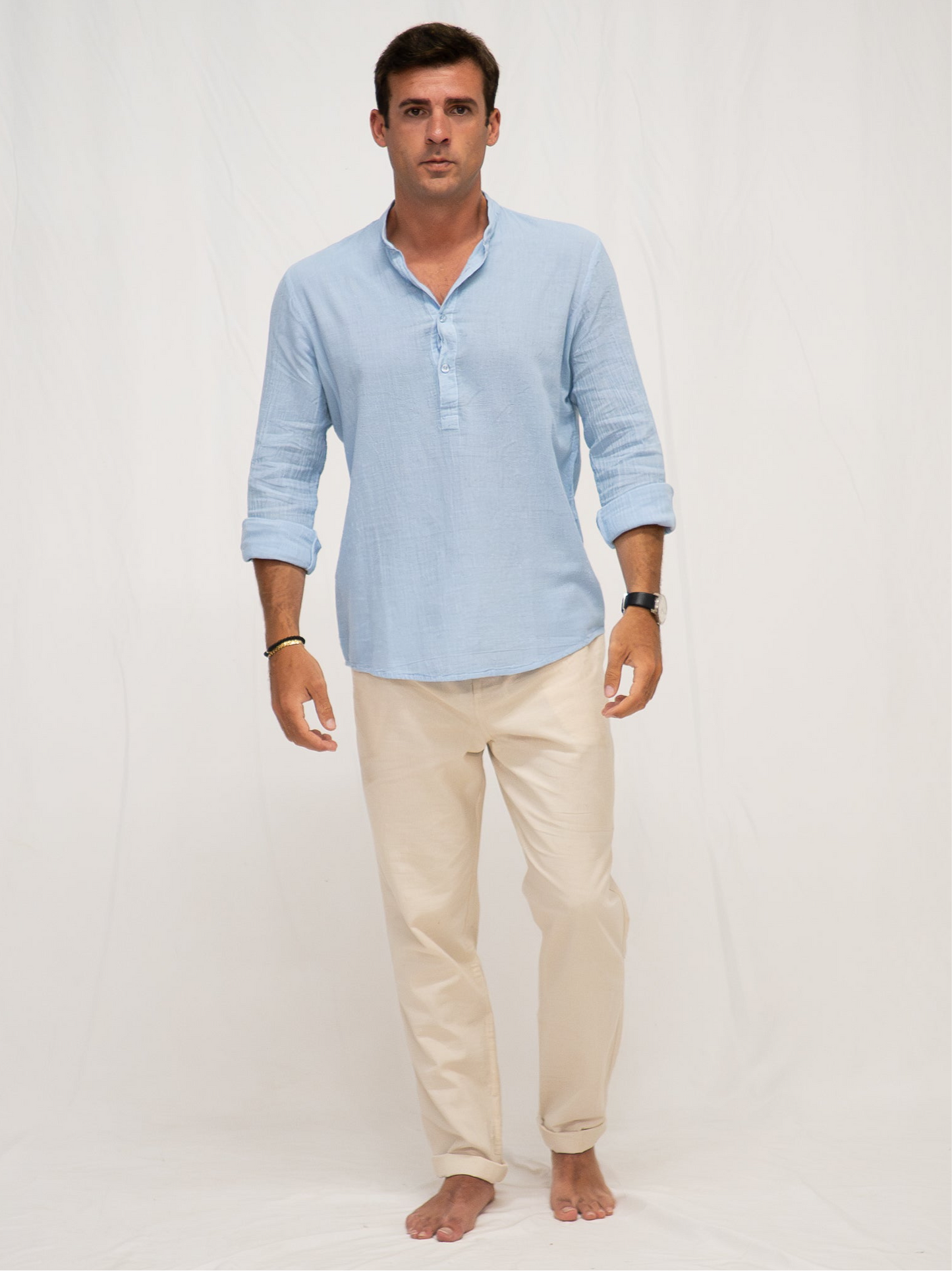 Pantalón de Algodón y Lino Natural