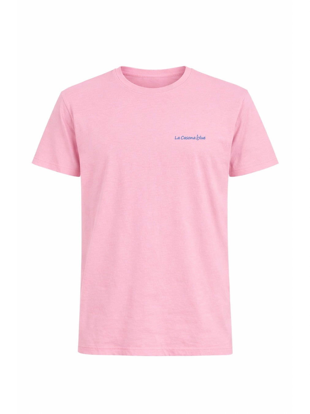 Camiseta básica rosa hombre algodón logo La Casona Blue