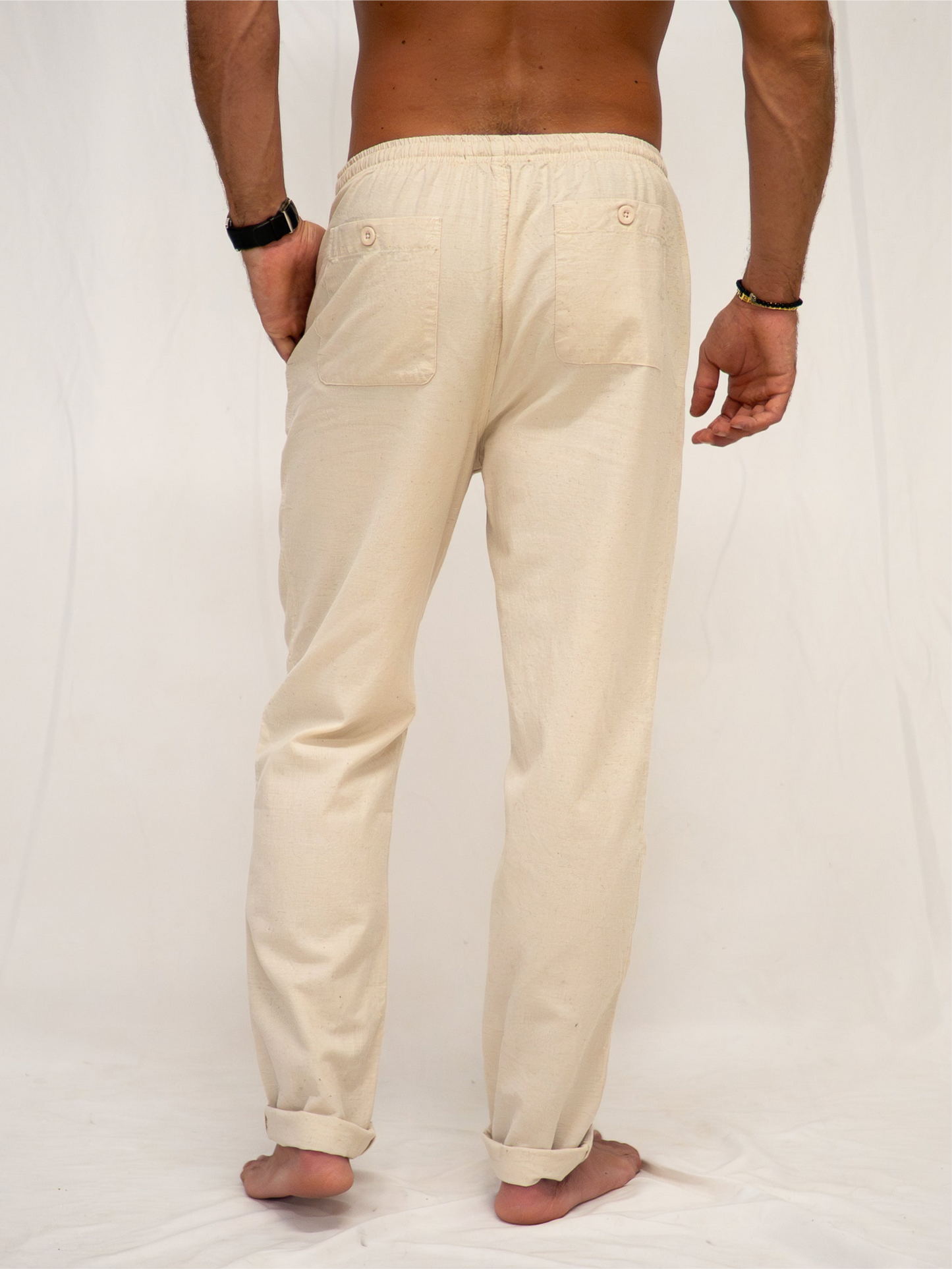 Pantalón de Algodón y Lino Natural
