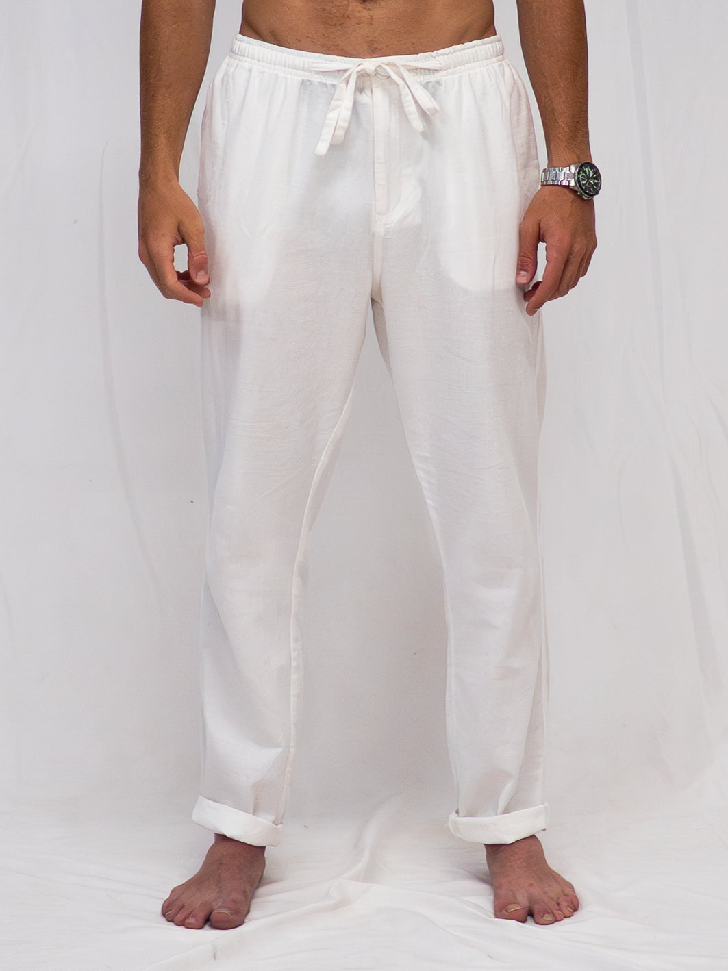 Pantalón de Algodón y Lino White