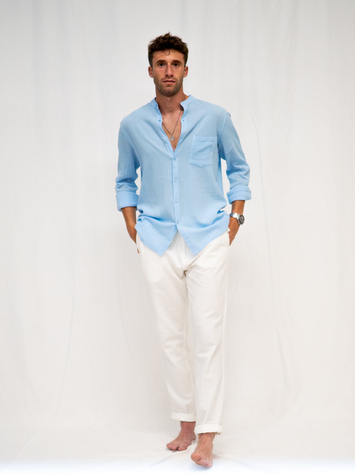 Pantalón de Algodón y Lino White