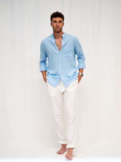 Pantalón de Algodón y Lino White