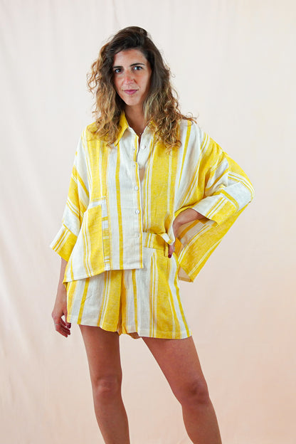 Camisa Palmera Mostaza