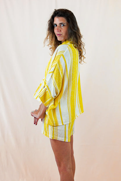 Camisa Palmera Mostaza