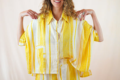 Camisa Palmera Mostaza