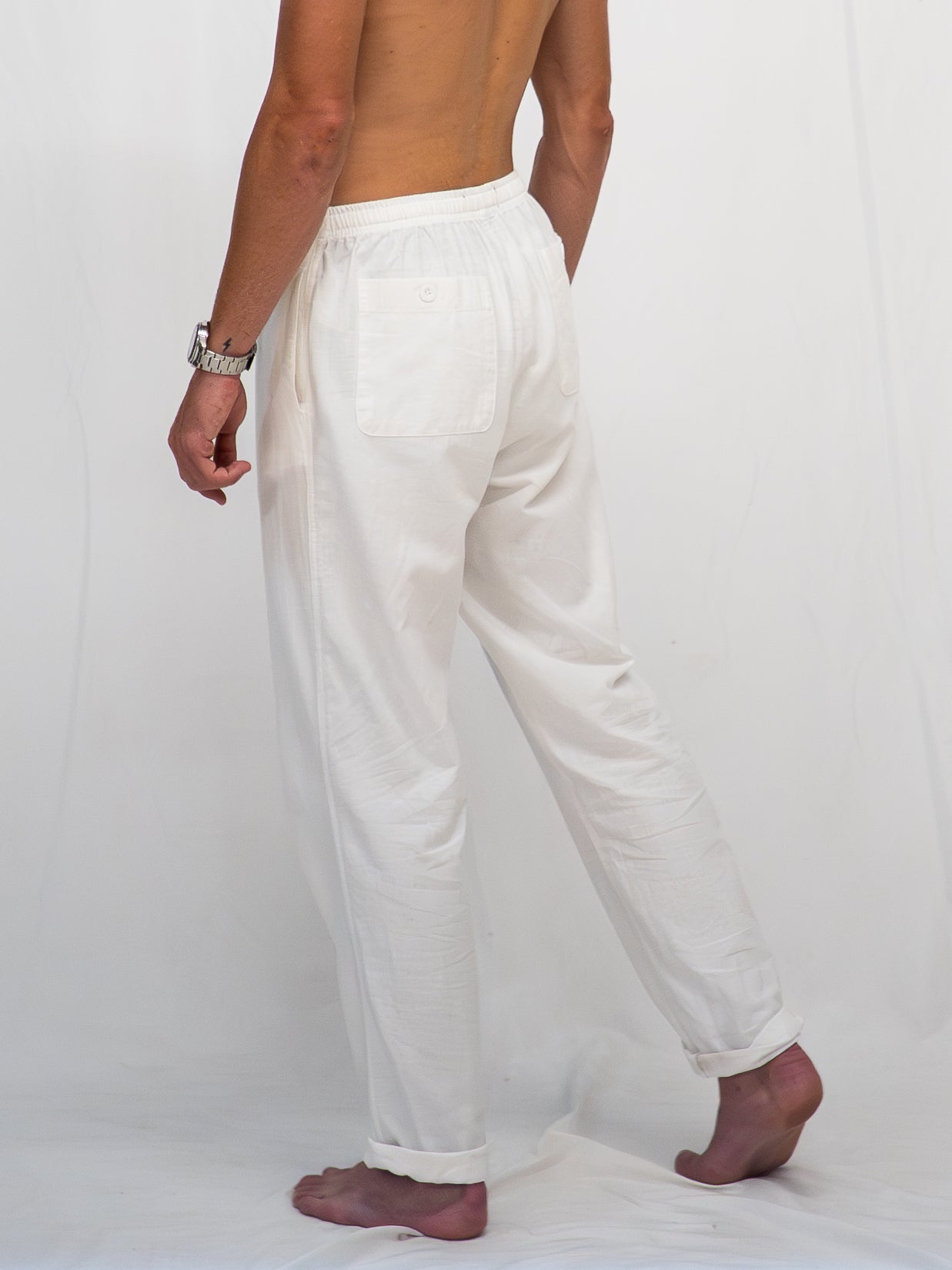 Pantalón de Algodón y Lino White