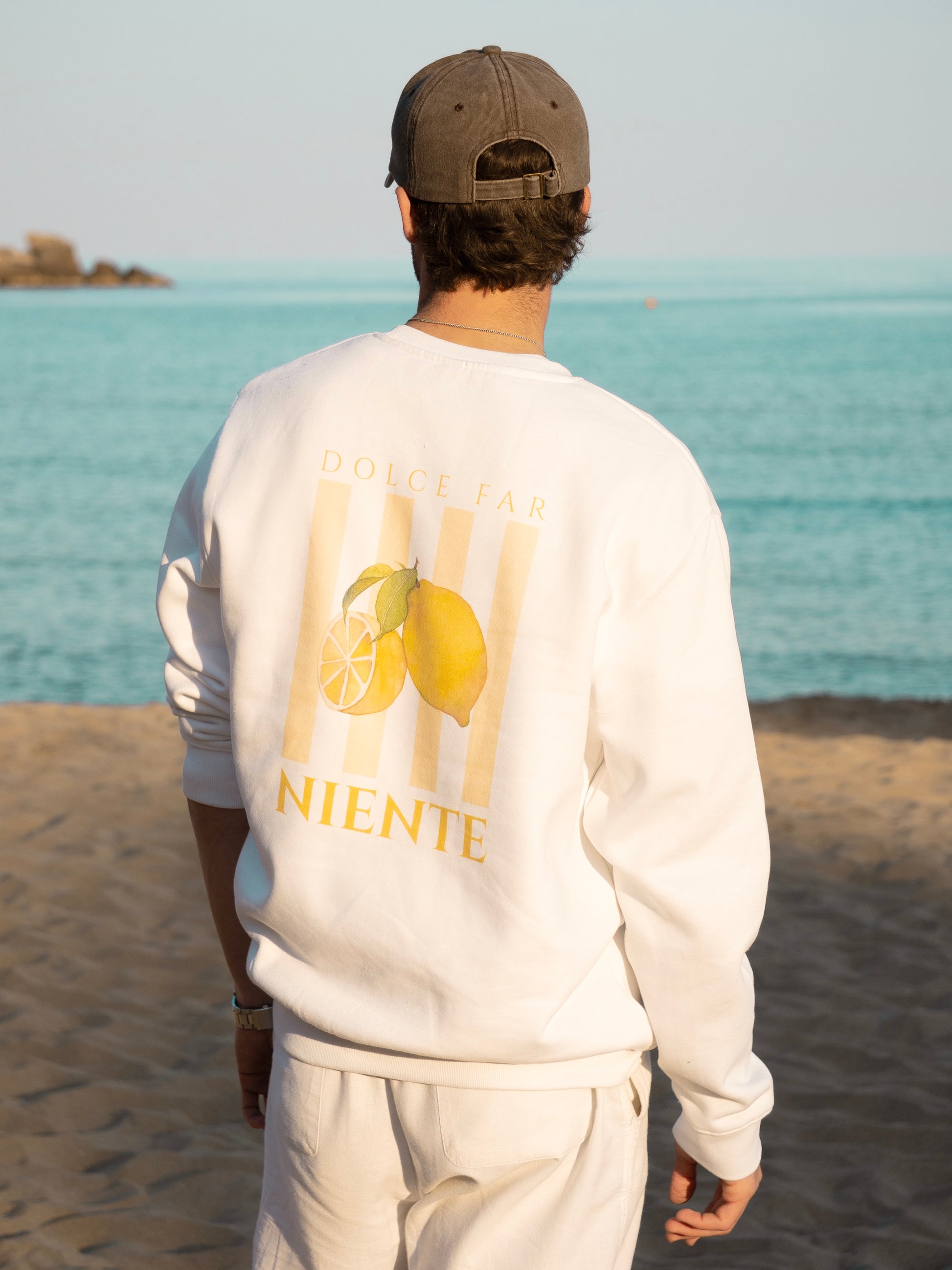 Sudadera hombre limones Dolce Vita estilo mediterráneo