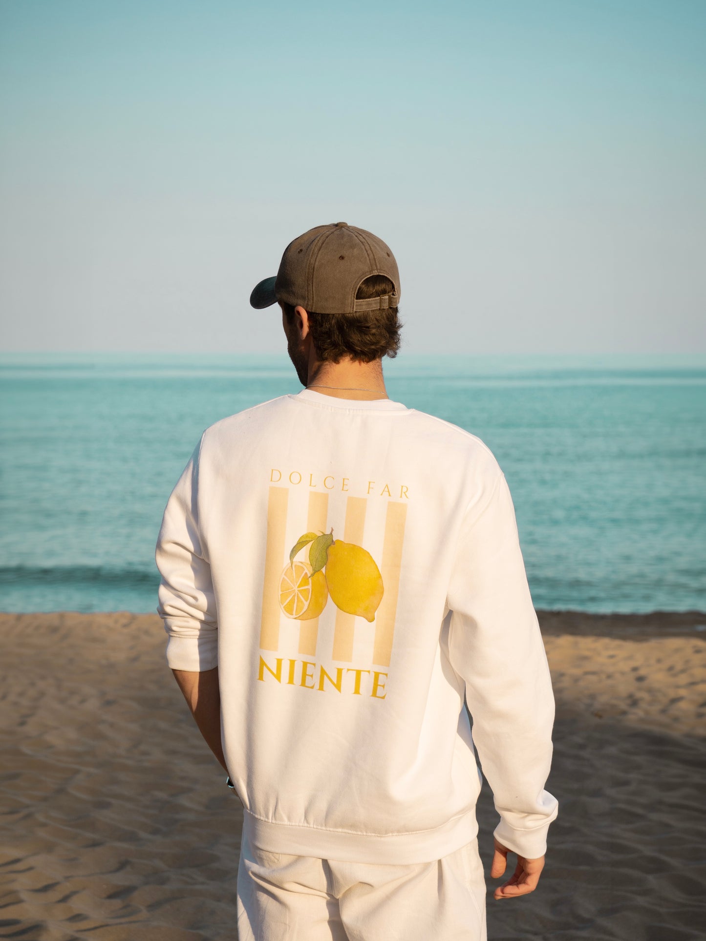 Sudadera hombre limones Dolce Vita estilo mediterráneo