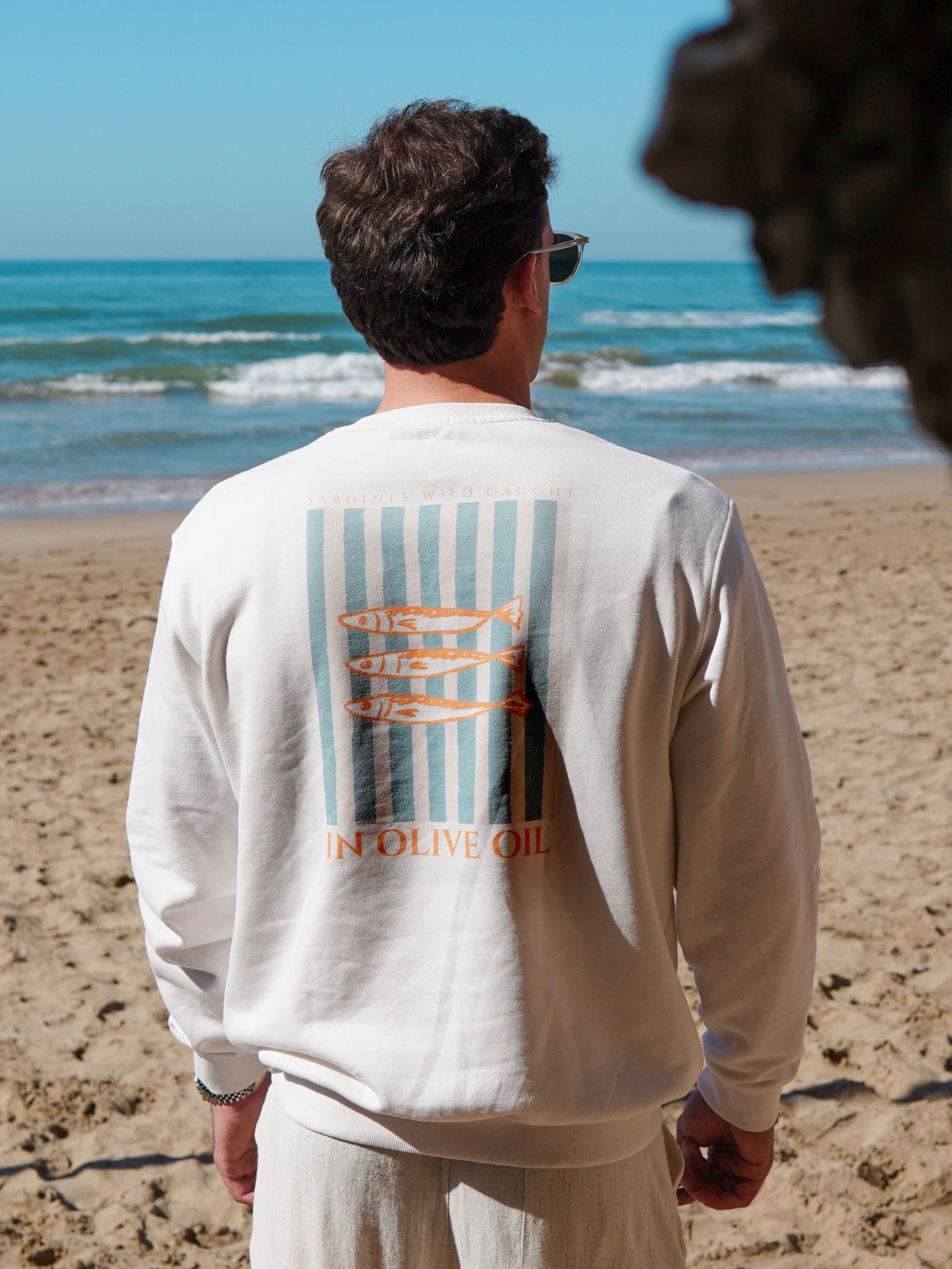 Sudadera hombre sardinas estilo mediterráneo Dolce Vita